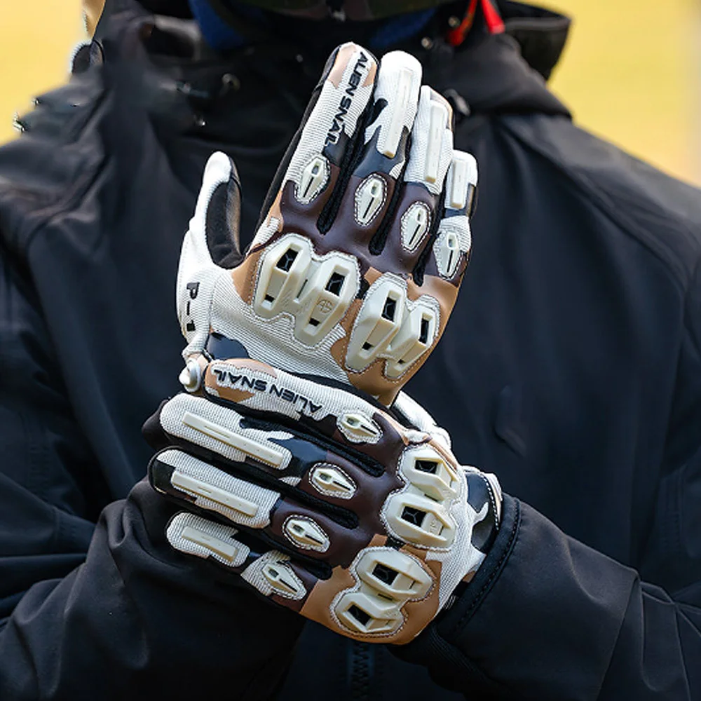 For Motorcycle Genuine Leather Gloves Anti-Slip Touchscreen All-Season Anti-Fall No-Drill Accesorios Moto