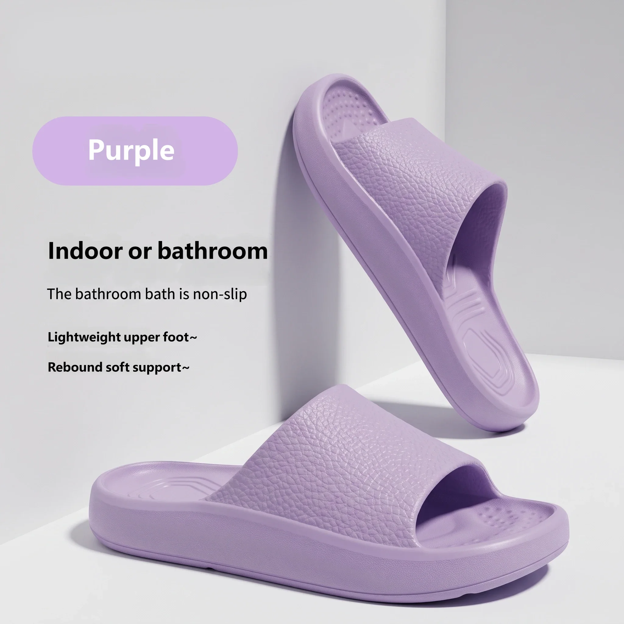 Women Textured Slide Slippers Thick Platform Soft Rebound Non Slip Indoor Bathroom Casual Home Beach Sandals