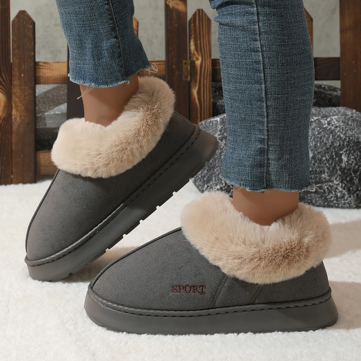 men's winter shoes 2025 Indoors casual cheap shoes clearance free shipping thermal insulation lining slip-resistant and durabl