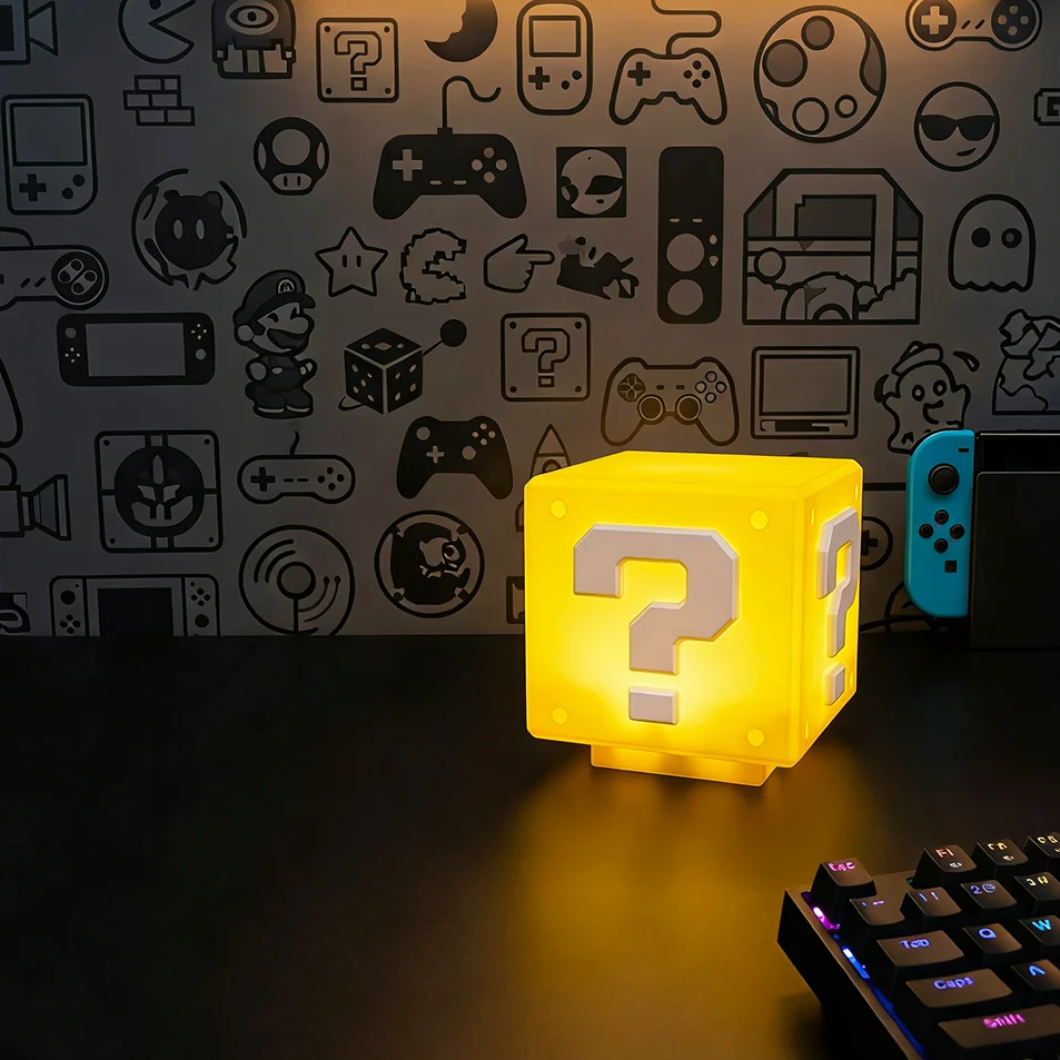 2026Question Block Lamp with Sound Effects USB Powered LEDNight Light for Gaming Room Decor  for Gamers Classic Pixel Art Design view 5