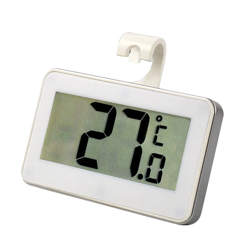 White Mini Digital Electronic Fridge Frost Freezer Room LCD Refrigerator Thermometer Meter With Hook Hanging Precision Tester