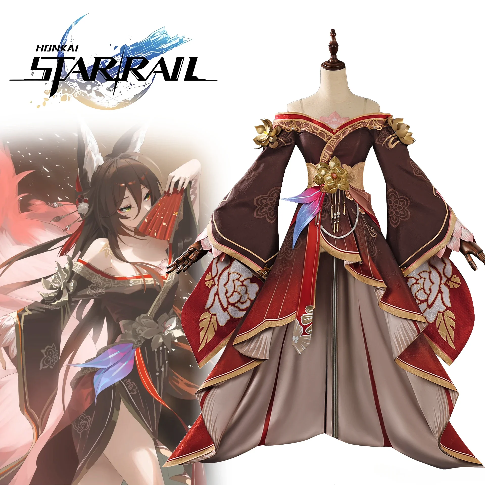 

Game Honkai:Star Rail Fugue Tingyun Cosplay Costume Women Adult Kimono Uniform Full Set Top Accessories Suits Halloween Outfit