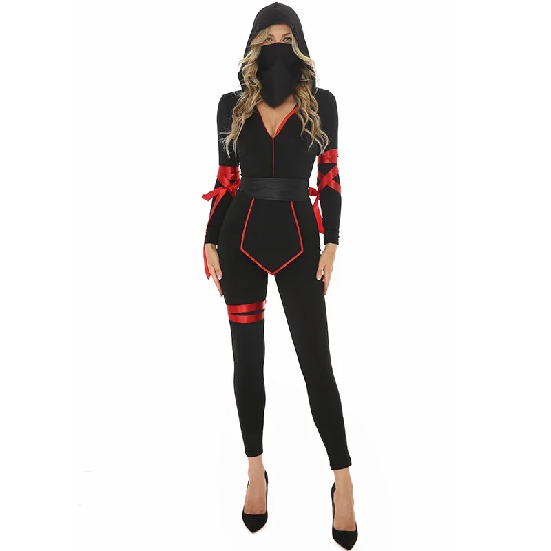 Women Anime Ninja Costume Japan Samurai Warrior  Jumpsuits Cosplay Halloween Costumes