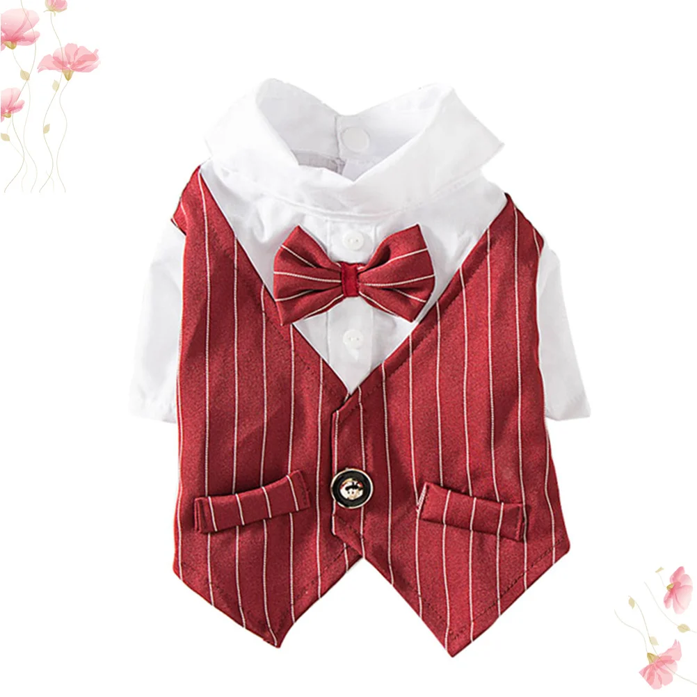 

Size M Dog Suit Dress Gentleman Wedding Party Pet Suit Clothes Elegant Lace Decor Party Dog Dress