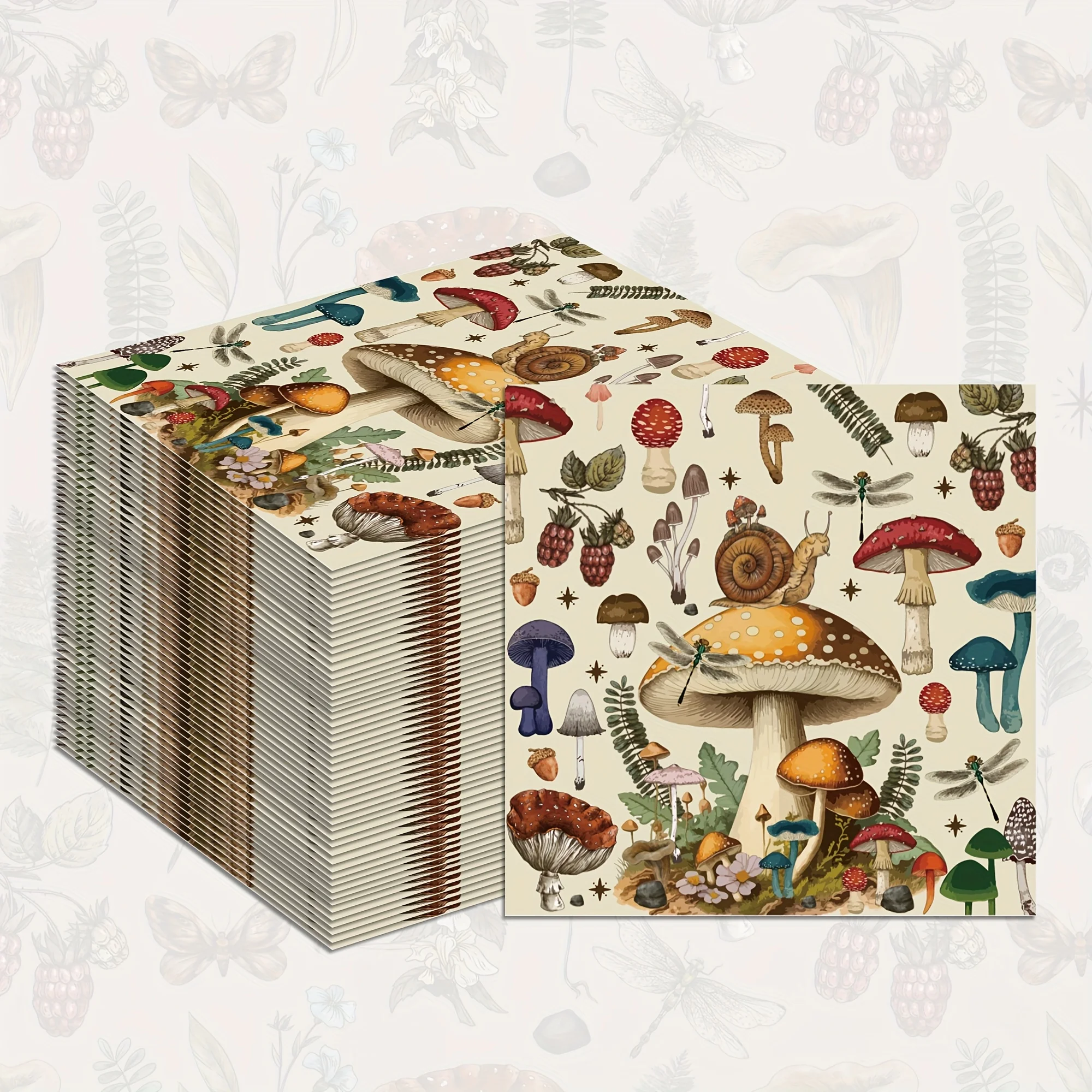 20/40 Stück Pilz- und Schnecken-Einwegservietten mit Themen – 2-lagiges Papier, geeignet für Hochzeiten, Geburtstage und Feiern – Detail 7
