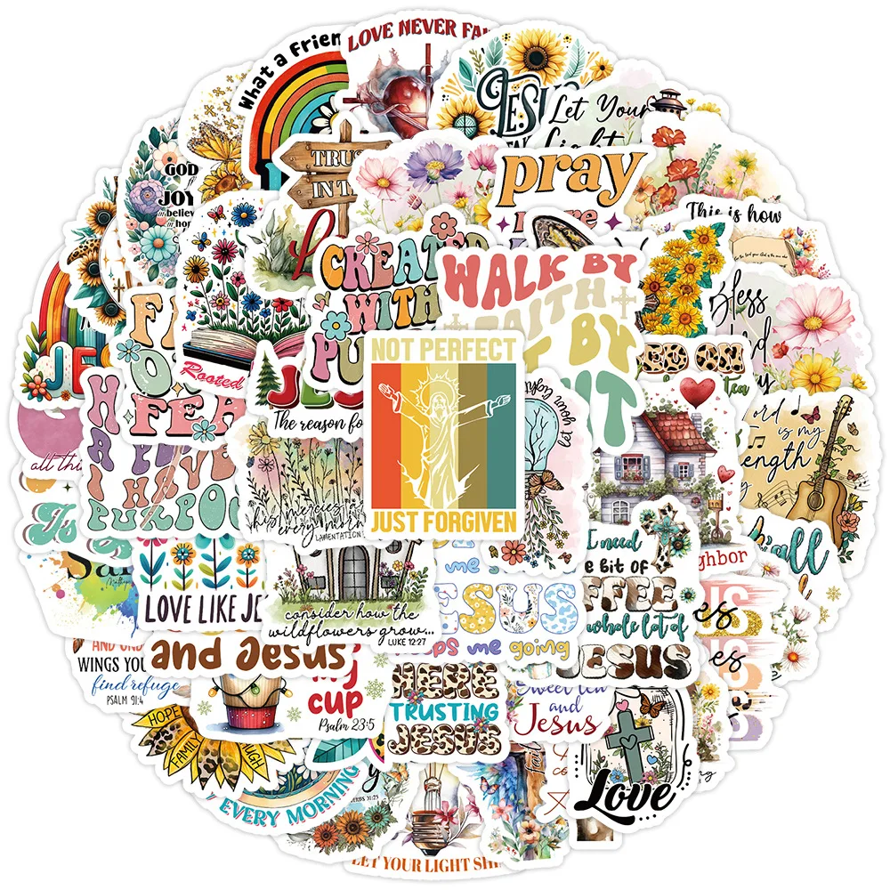 

10/50PCS Christ Cartoon Graffiti Stickers Faith Doodle Decal DIY Luggage Phone Guitar Cup Skateboard Waterproof Sticker Kid Toys