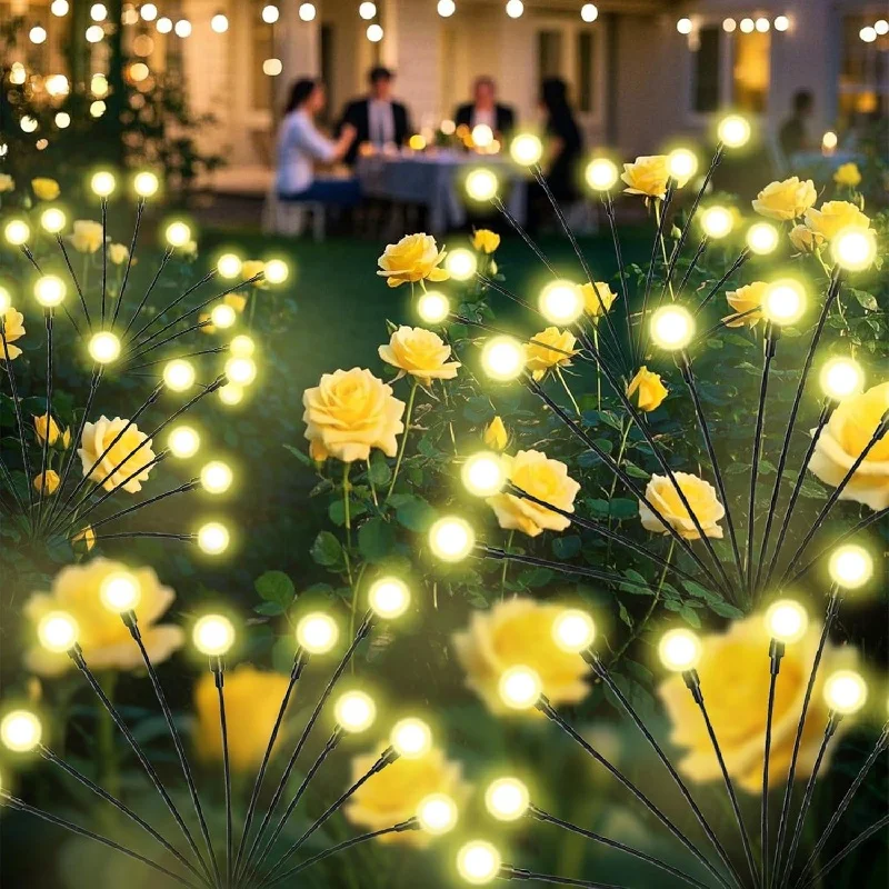 

Outdoor Waterproof Fairy Lights Landscape Decor LED Solar Firefly Garden Lamp for Patio Fence Yard Pathway