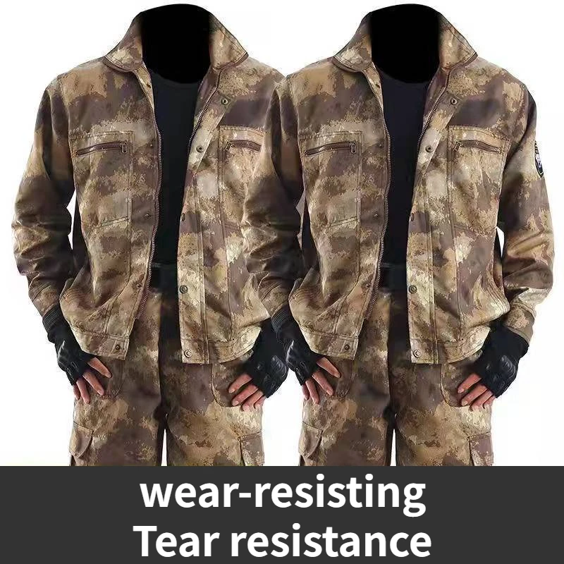 Winter Work Clothes Two Pieces Set Outdoor Soldiers Tactical Training Discovery Clothing Overalls Labor Camouflage Suit