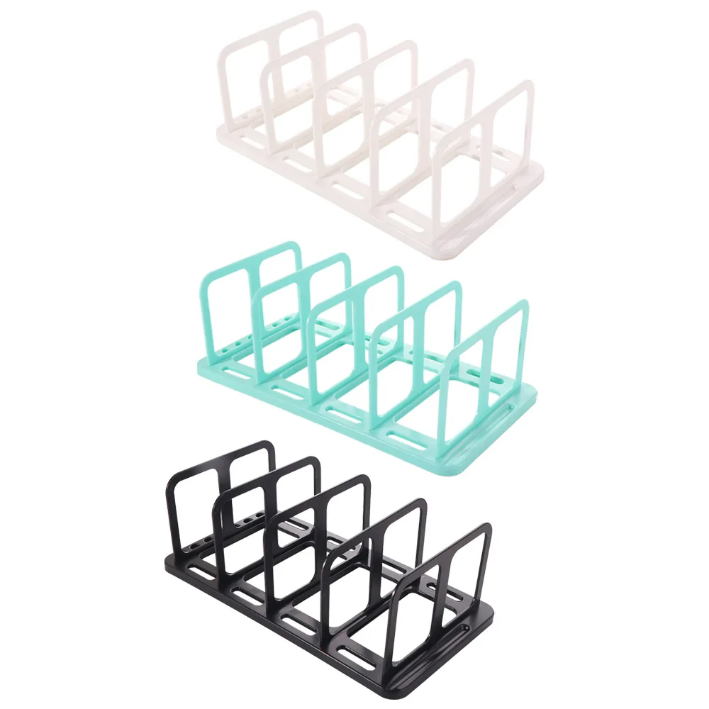 

Self-assembly 4 Grid Desktop Bookends Display Plastic Desk Bookshelf Magazine Save Space Divider Book Stand Bookshelf