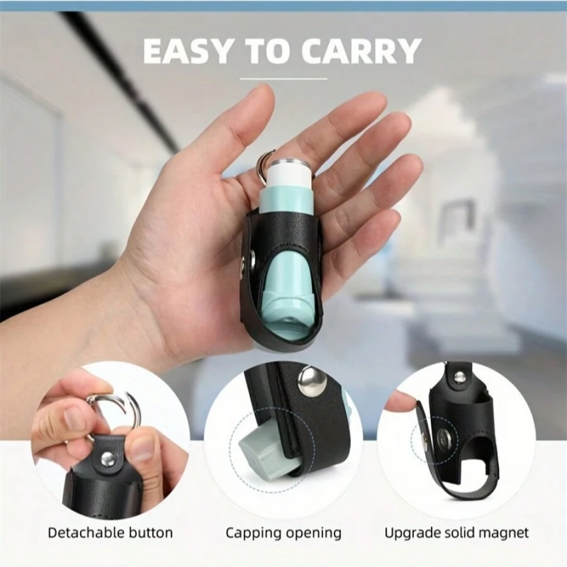 PU Storage Bag Antibacterial Spray Holster Inhaler Travel Case for Adult Children Daily Use and Indoor Activities Health Care