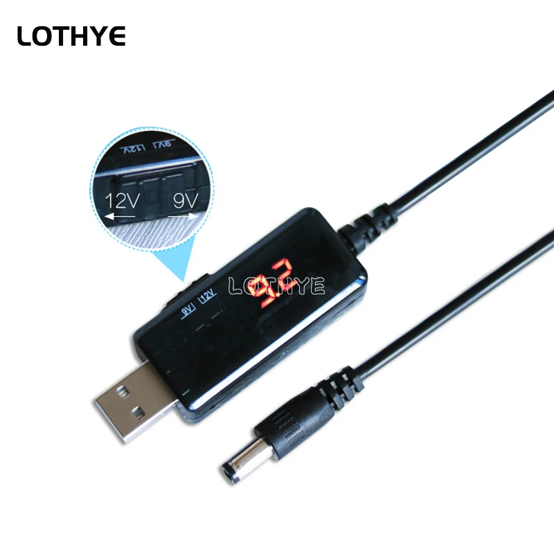 USB Boost Converter DC 5V to 9V 12V USB Step-up Converter Cable + 3.5x1.35mm Connecter For Power Supply/Charger/Power Converter