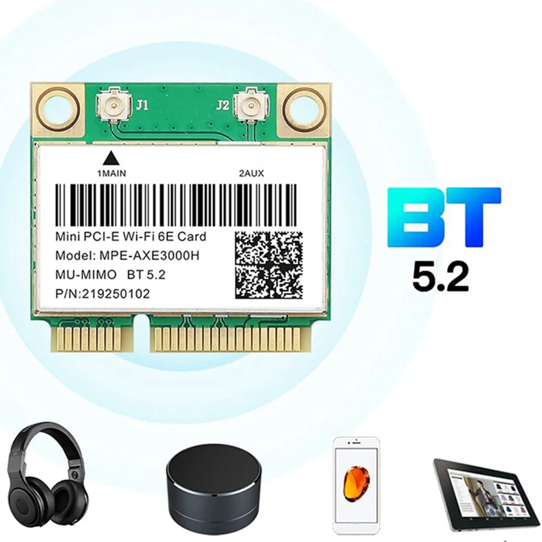 Беспроводная карта 5374 Мбит/с, Wi-Fi 6E, AX210 Mini PCIE, Wi-Fi Карта Bluetooth 5,2 802.11AX 2,4G/MPE-AXE3000H/6 ГГц Wlan Wi-Fi карта