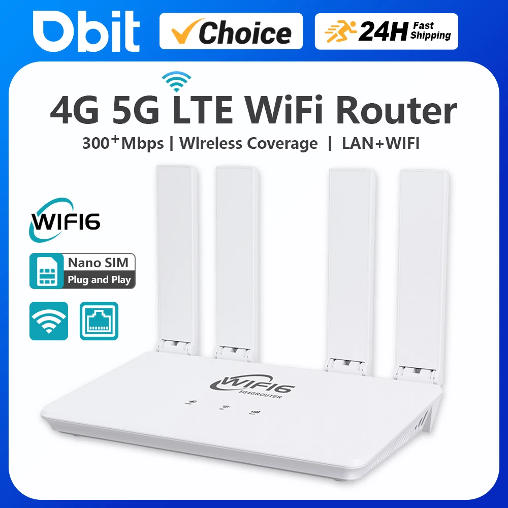 4G/5G LTE موزع إنترنت واي فاي WiFi6 راوتر لاسلكي 300Mbps 4 هوائي قابل للطي هوت سبوت إشارة الداعم اتصال سلكي نانو بطاقة SIM