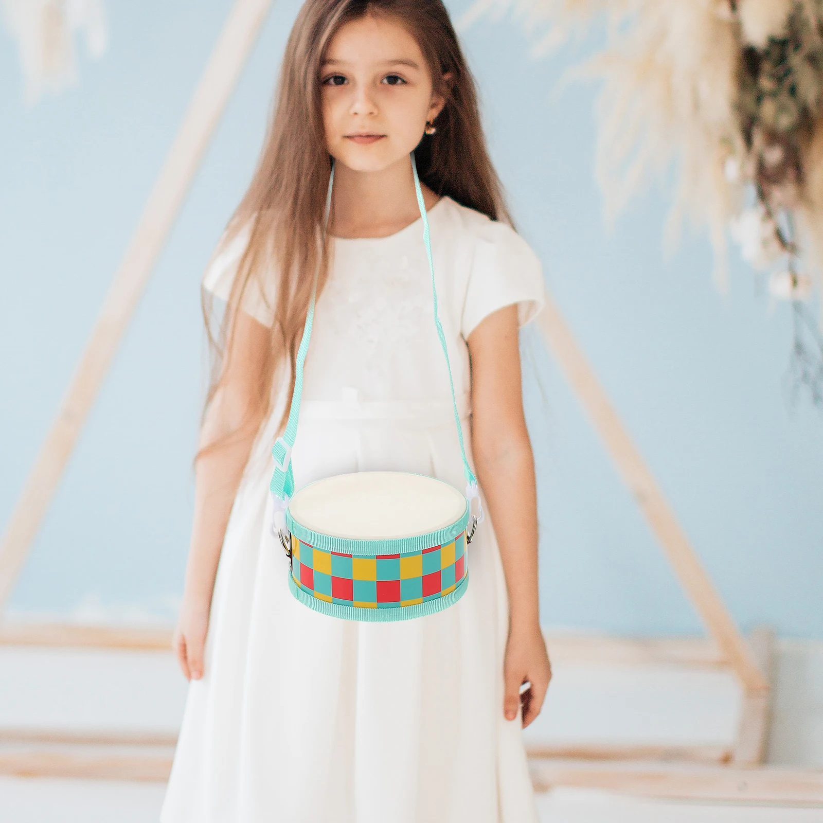 

Children's Double Sided Drum Toys Toddler Instruments Cloth Hand Drums Drumming Percussion Kids Wood for