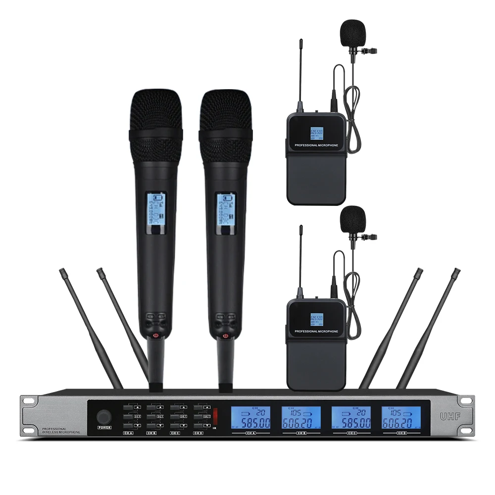 Professional wireless microphone 4-channel gooseneck conference condenser microphone suitable for conference speech microphone