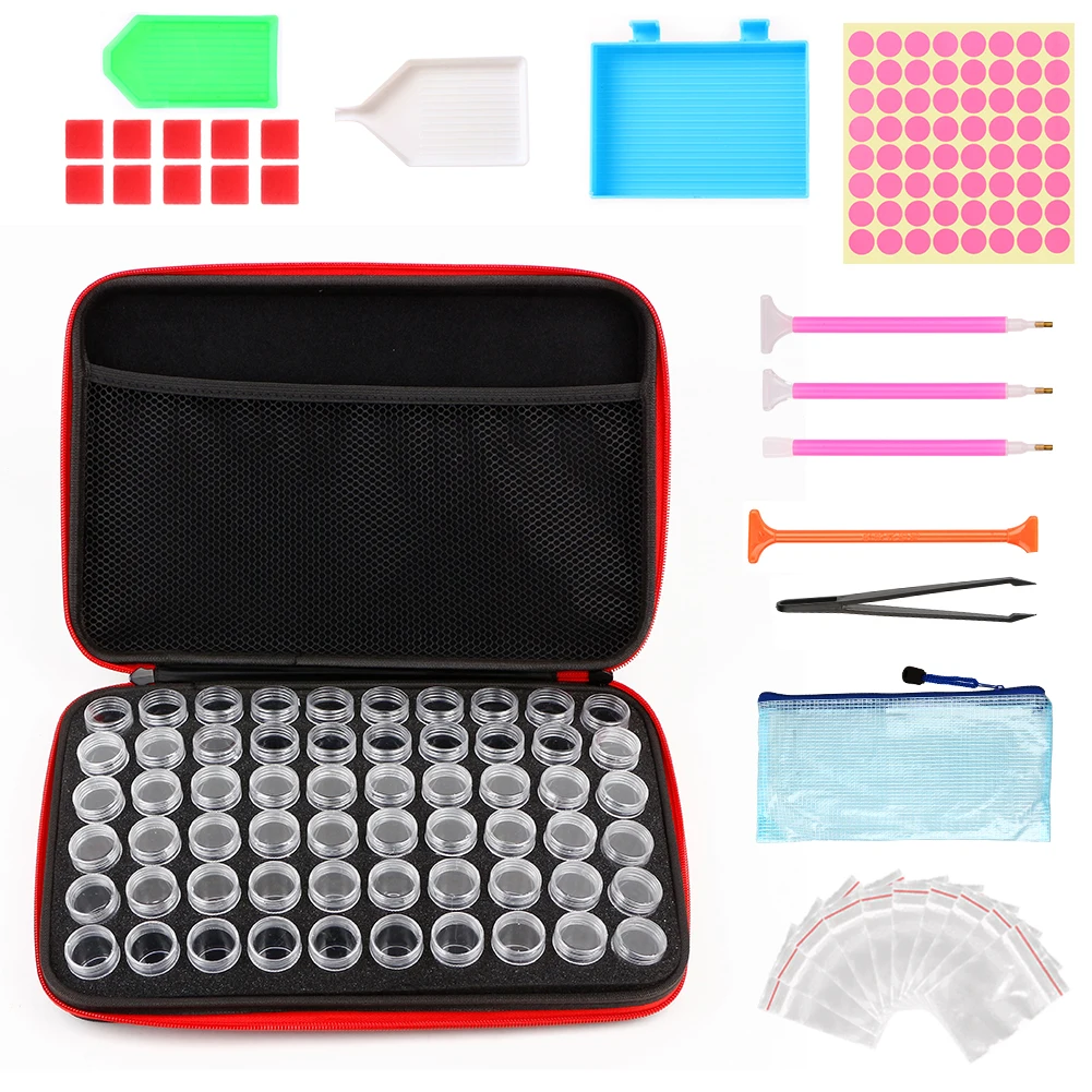 

Diamond Painting Accessories Kits Roller Sub-bottle Pen Clay Tray Stickers Diamond Embroidery Tray Storage Box Sets