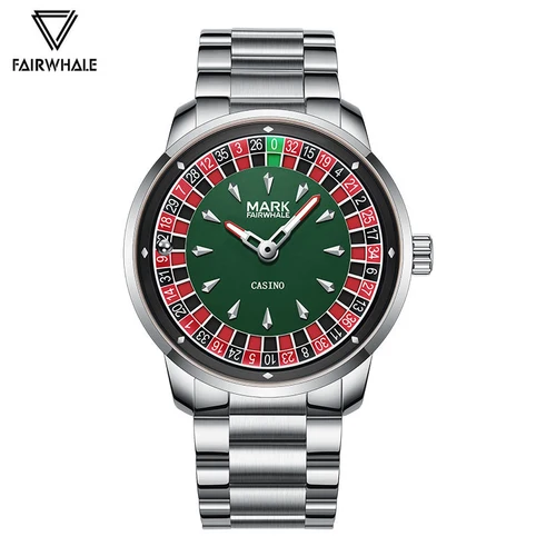Reloj de pulsera para hombre Mark Fairwhale de alta calidad, esfera de ruleta giratoria única a la moda, reloj de cuarzo resistente al agua para hombre, triangulación de envíos