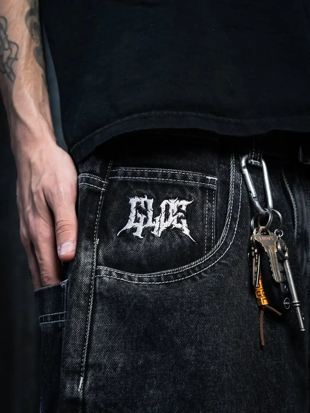 Pantalones cortos vaqueros con bolsillos grandes azules Harajuku, pantalones vaqueros Vintage gótico callejero Hip Hop, moda Punk de gran tamaño, pantalones de pierna ancha de cintura alta Unisex