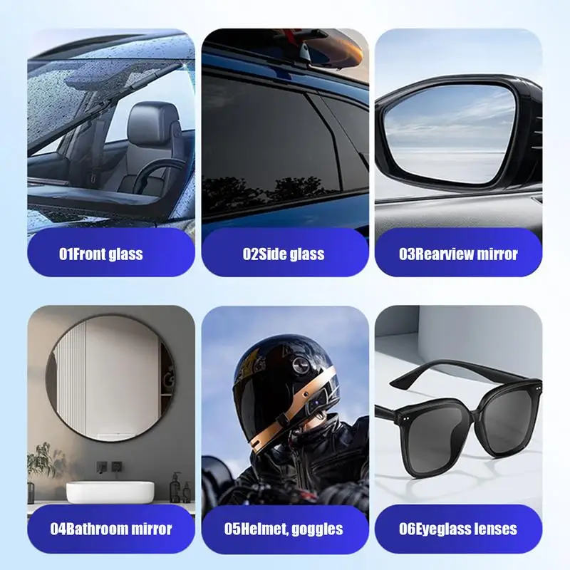 자동차 유리 오일 필름 리무버 앞 유리 오일 필름 리무버 소수성 물티슈 자동차 인테리어 미러 용 Defogger Degreaser 보드