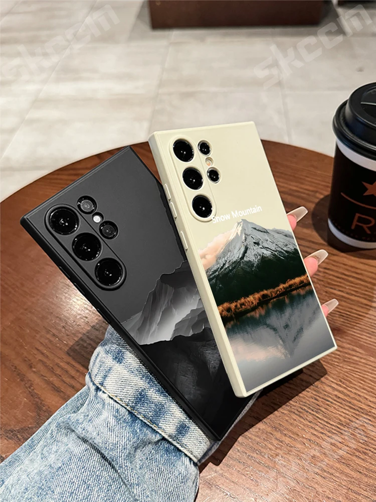 Cool Black Mountain Peak Pattern Case For Samsung Galaxy S25 Ultra S24 S23 S22 Plus S21 FE S20 A55 A54 A15 A35 Shockproof Cover - náhled 3