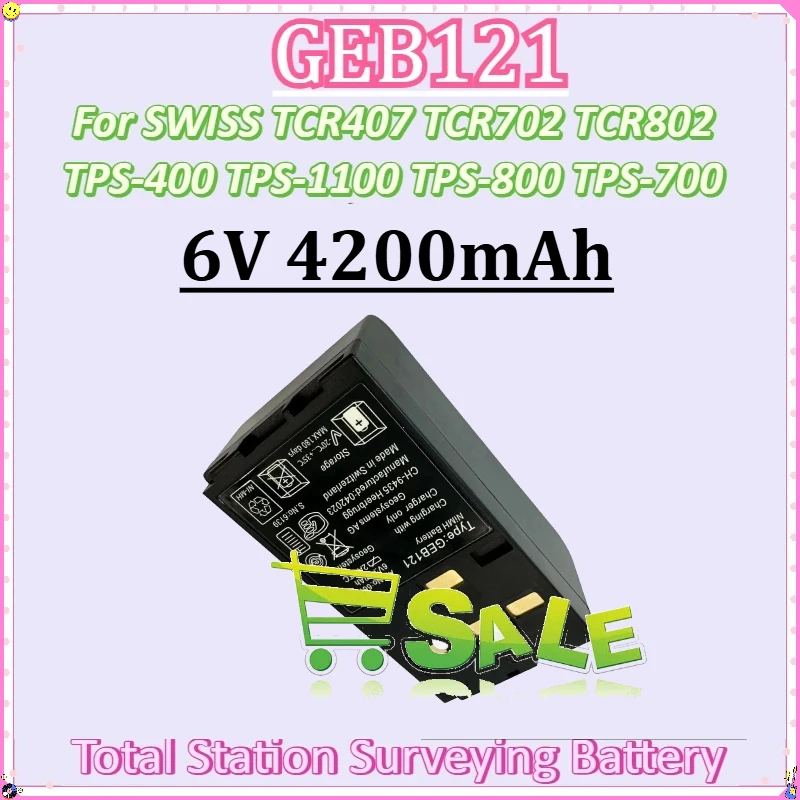 

For SWISS TCR407 TCR702 TCR802 TPS-400 TPS-1100 TPS-800 TPS-700 TC302/402Total Station Surveying New GEB121 6V 4200mAh Battery
