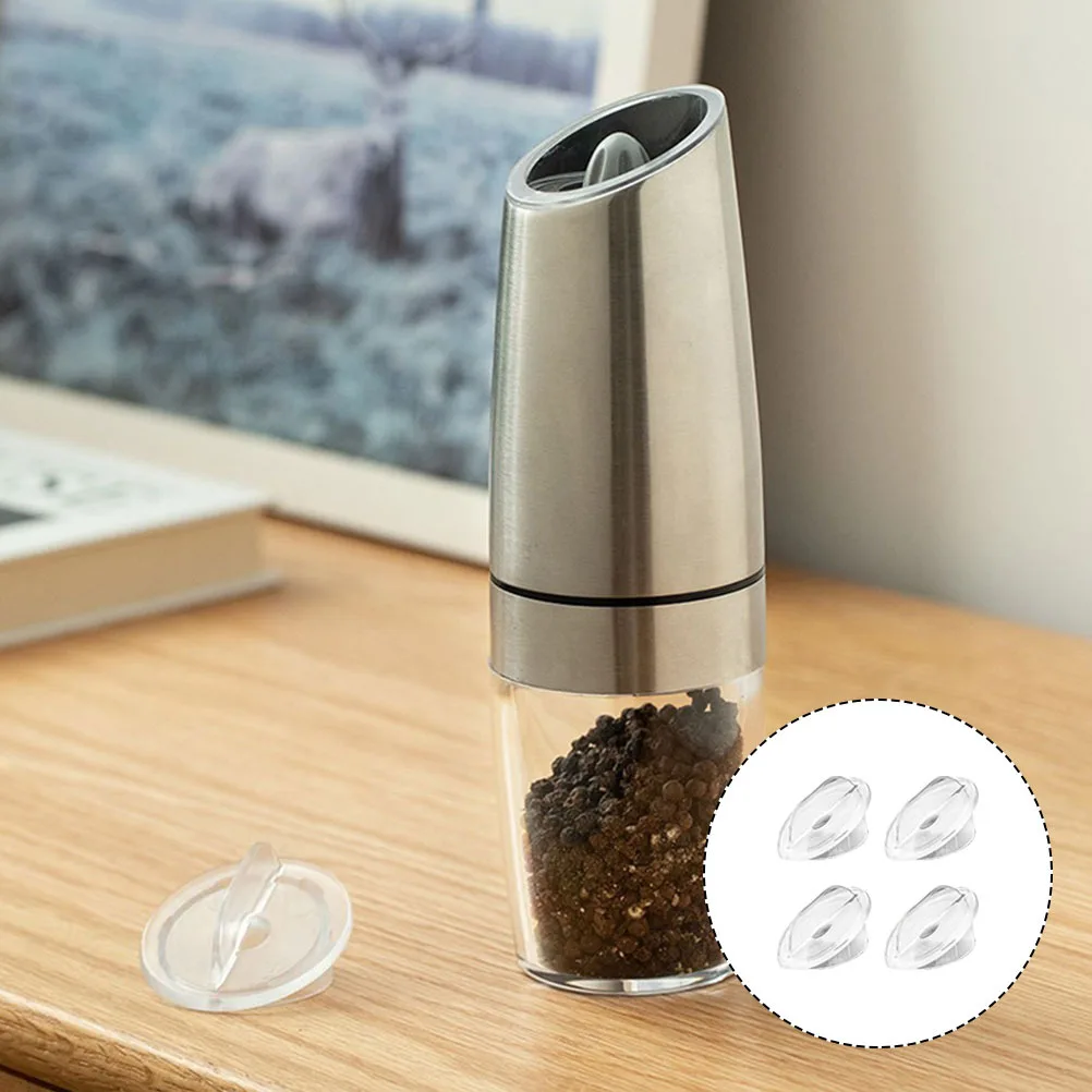 

4Pcs Electric Pepper Mill Cover Reusable Acrylic Lid Dustproof Protection for Grinder Kitchen Accessory Transparent Easy to
