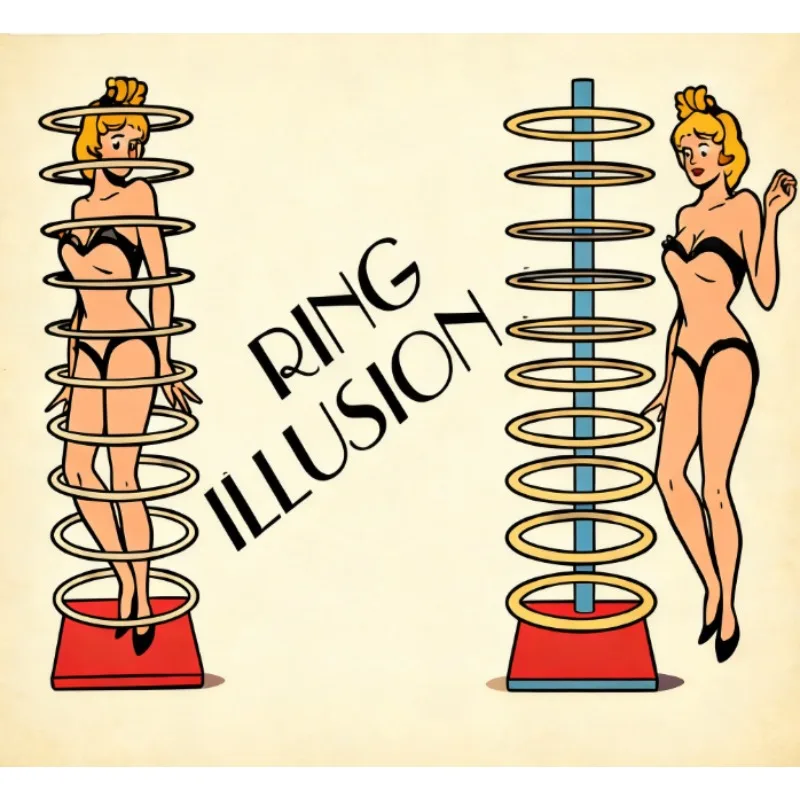 Professional Ring Illusion Magic Tricks Transposition Effect Mentalism Stage Comedy Magie Magician Gimmick Prop