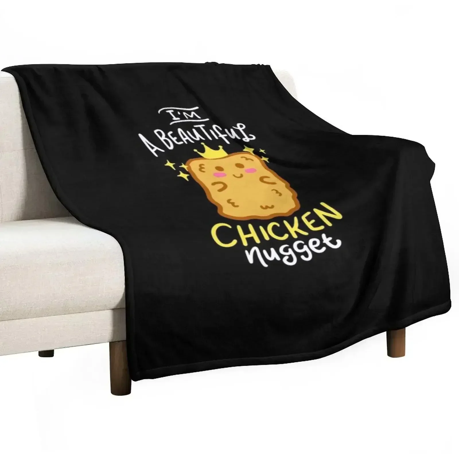Divertida Manta de Regalo con Diseño de Nuggets de Pollo, Estilo Comida Rápida, Manta Suave y Acogedora para Decoración del Hogar
