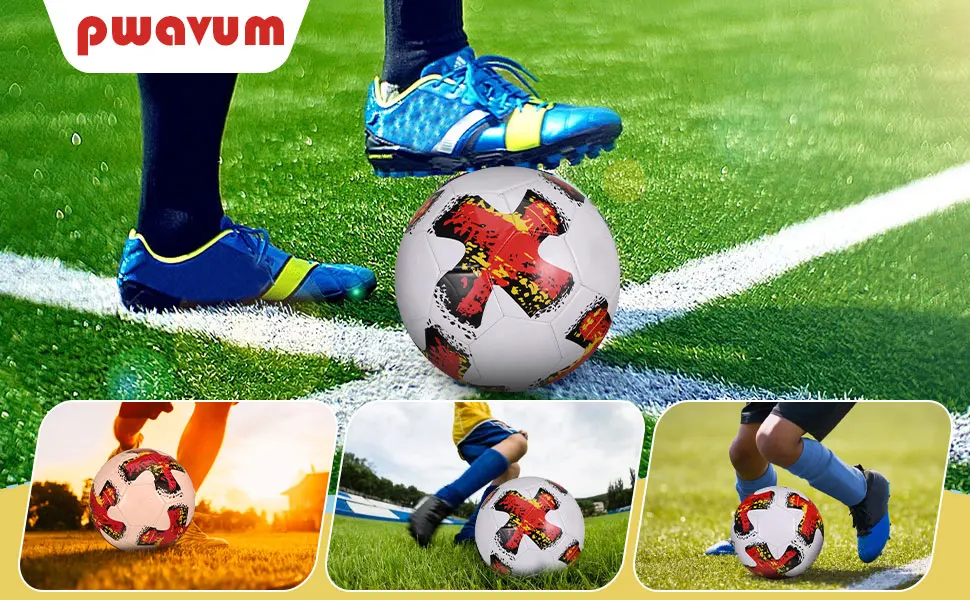 PVC Game-Changer Size 5 Soccer Ball For Outdoor Matches Rubber Bladder Gives Exceptional Air
