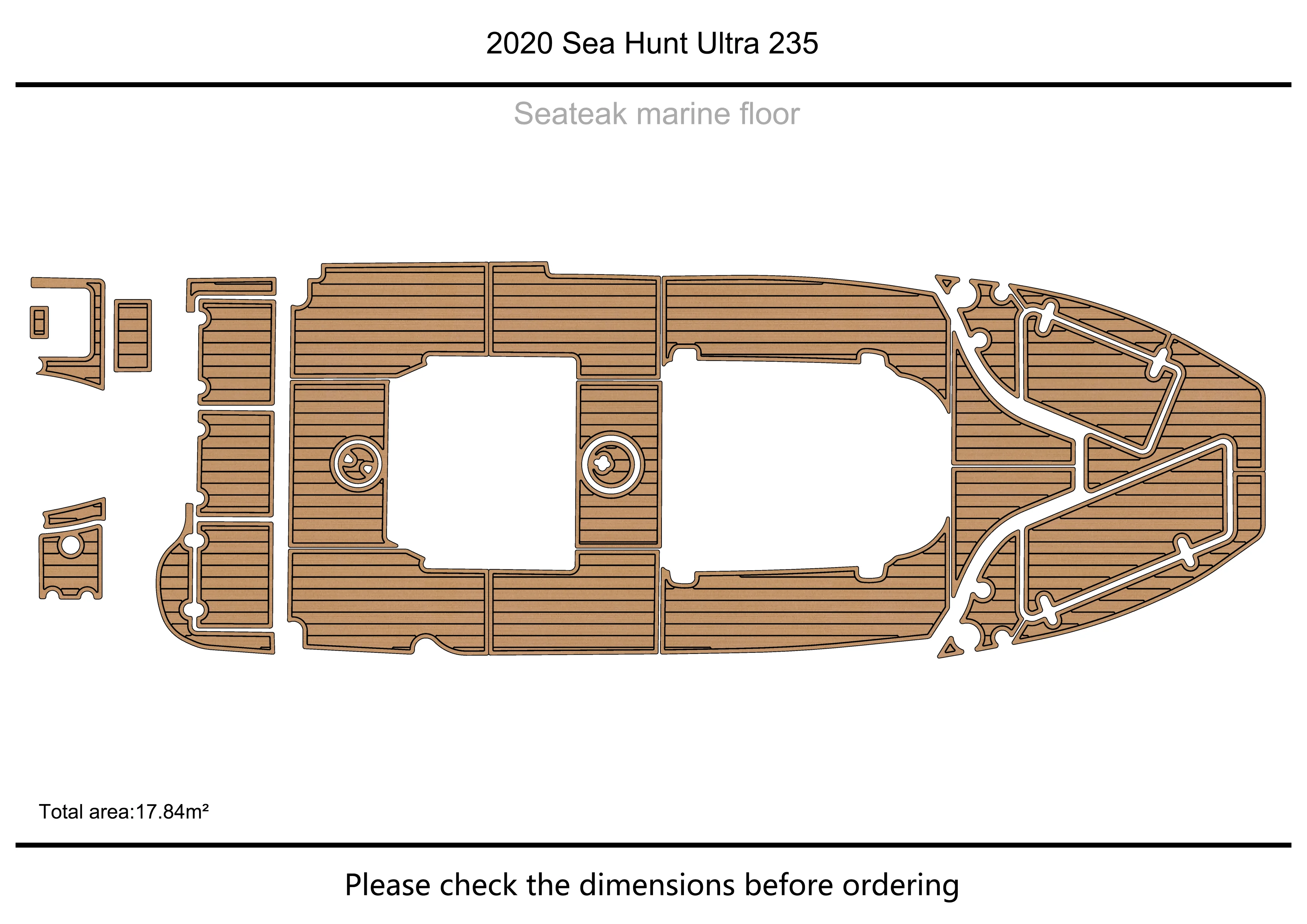 

"2020-SEA-HUNT-ULTRA-235 Cockpit 1/4" 6mm EVA FAUX Water Ski Yacht Fishing Boat Non-slip mat floor