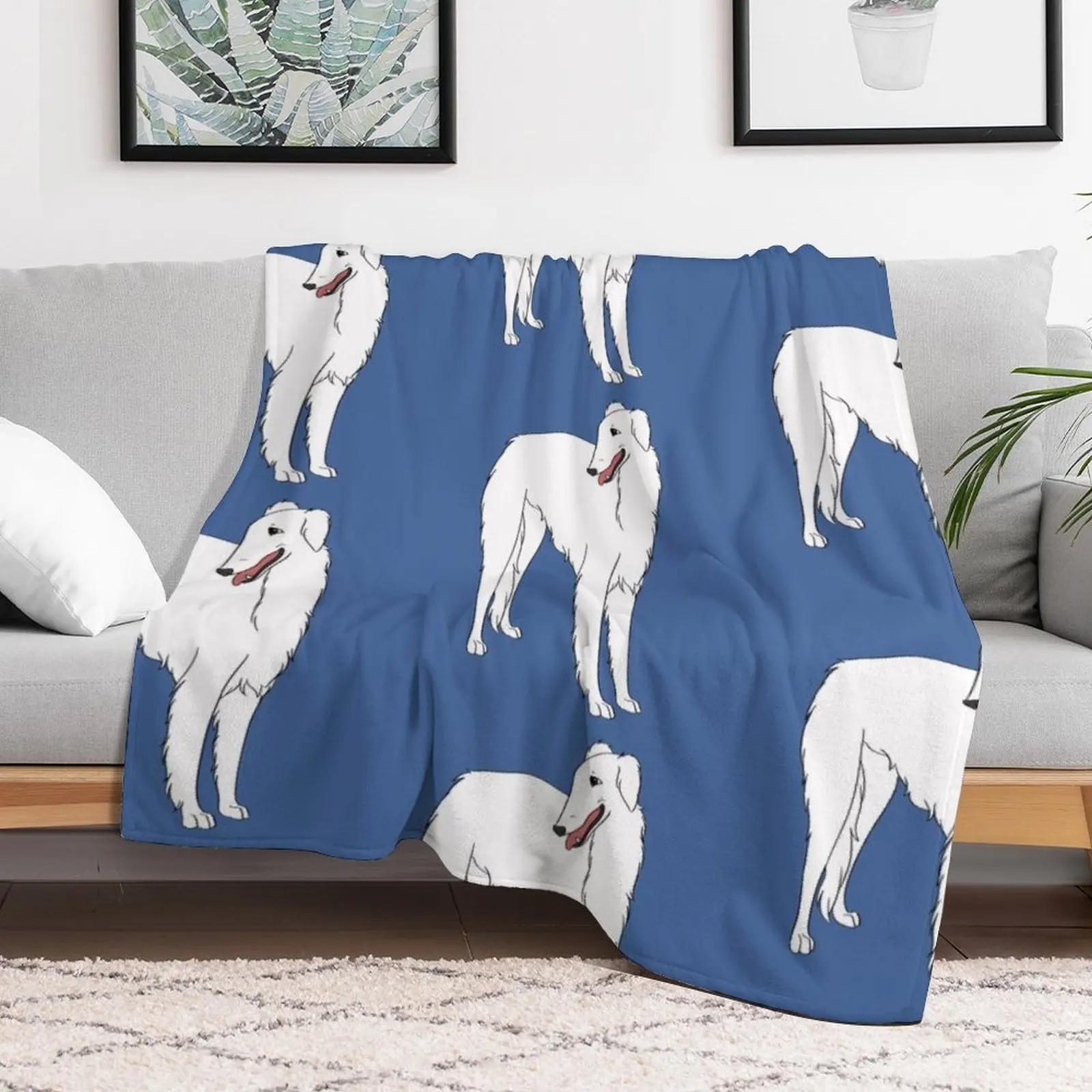 

Borzoi Throw Blanket Plaid Decorative Throw Blankets