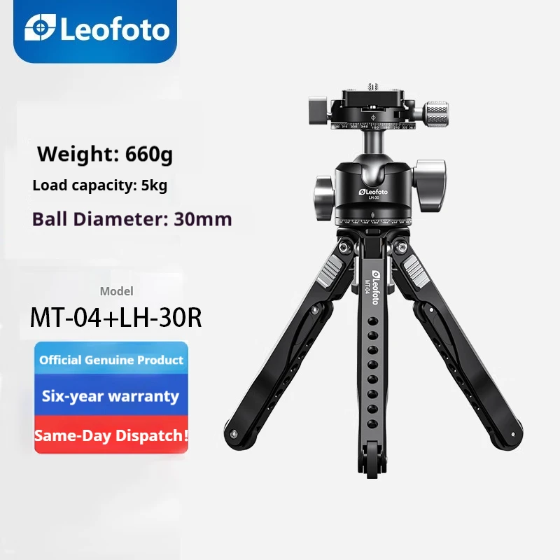 

Leofoto MT-04+LH-30R Spider Tripod DSLR & Smartphone Selfie Support Vlogging & Travel Photography Stand Portable