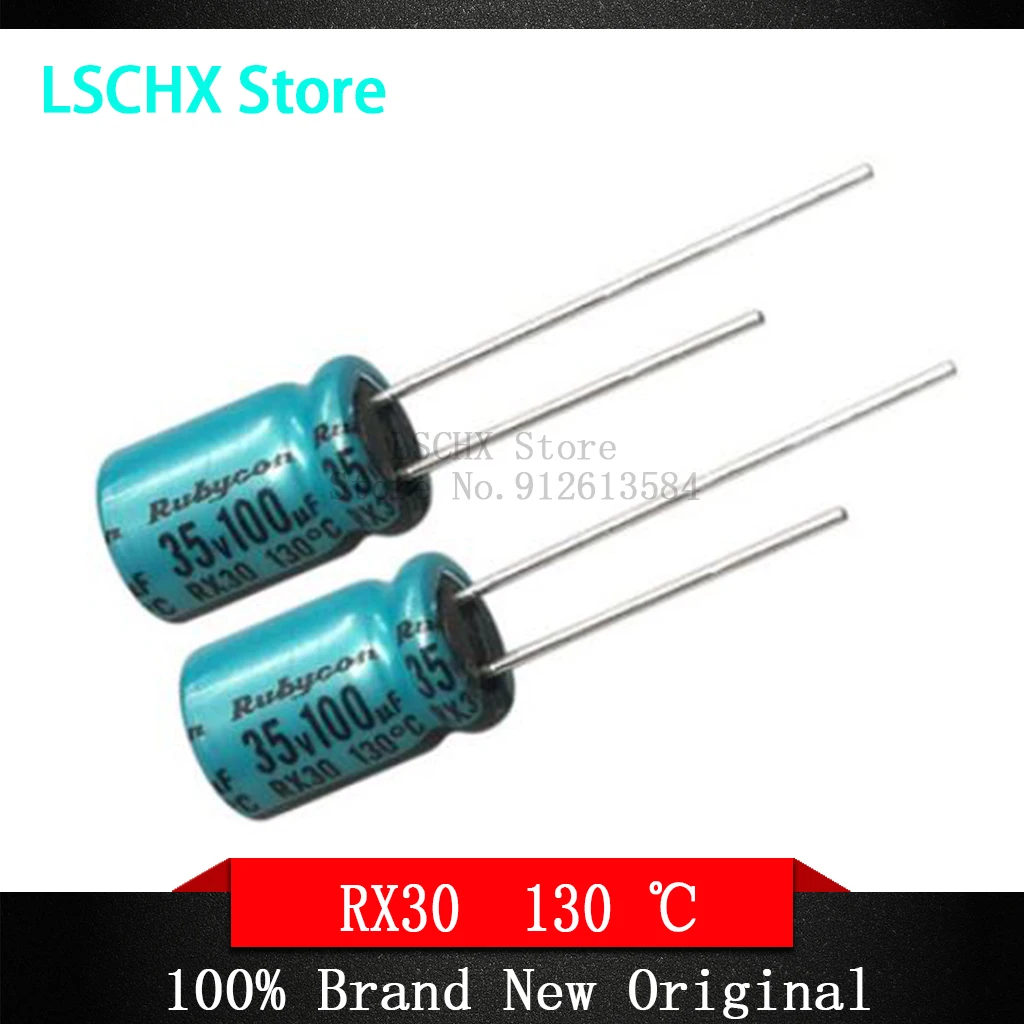 10pcs/Lot Rubycon RX30 Series 130 ℃ DEC Degree Electrolytic Capacitor 16V 25V 35V 50V 63V 100V 400V 10UF 47UF 220UF 330UF 470UF