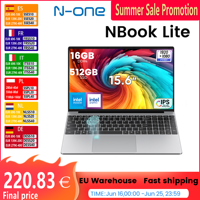 N-one NBook Lite Laptop 15.6'' Intel® Twin Lake N150 16GB DDR4 512GB SSD Computer 1920*1080 IPS Screen Windows 11 Pro Notebook