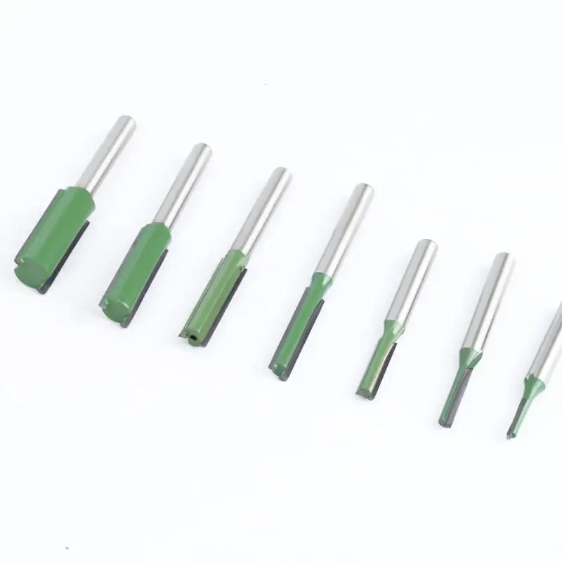 LAVIE 7PCS Straight Router Bit Set Anti-deformation Sharp Carbide Blade Wearproof for Woodworking Milling Jobs