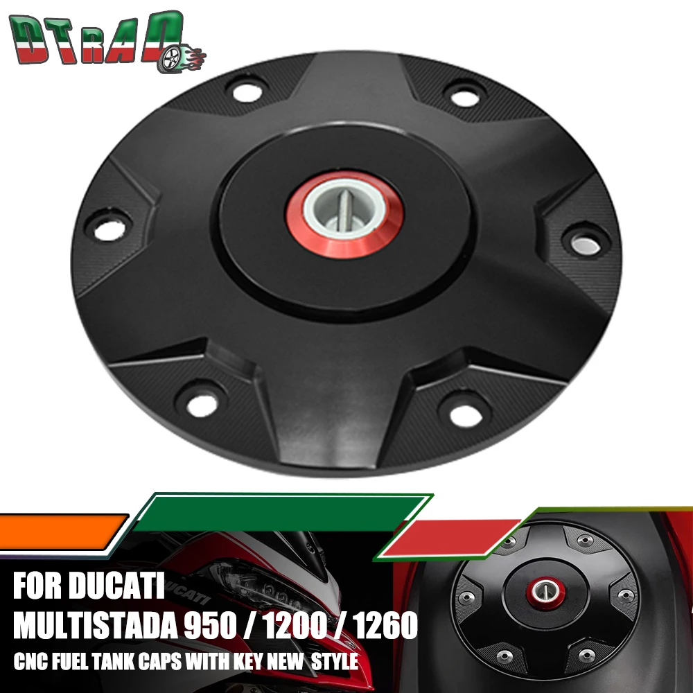 For DUCATI Diavel 1260 Multistrada V4 950 1200 1260 S Enduro Accessories Motorcycle CNC Fuel Tank Cap With Key Gas Oil Cover