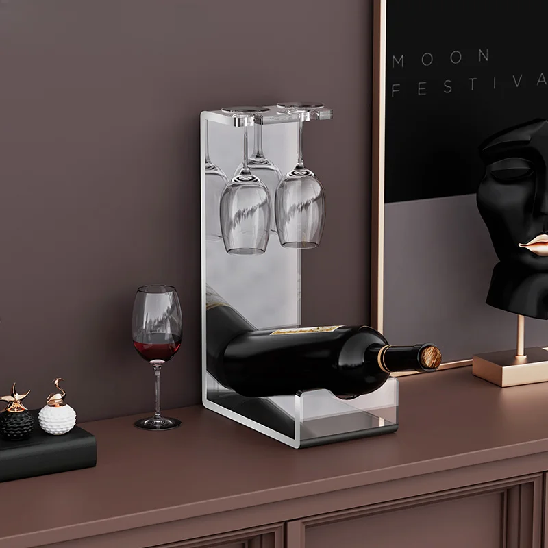 

Acrylic Red Wine Glass Holder Upside down Wine Cabinet Light Luxury High-End Creative Household Suspension Storage Rack