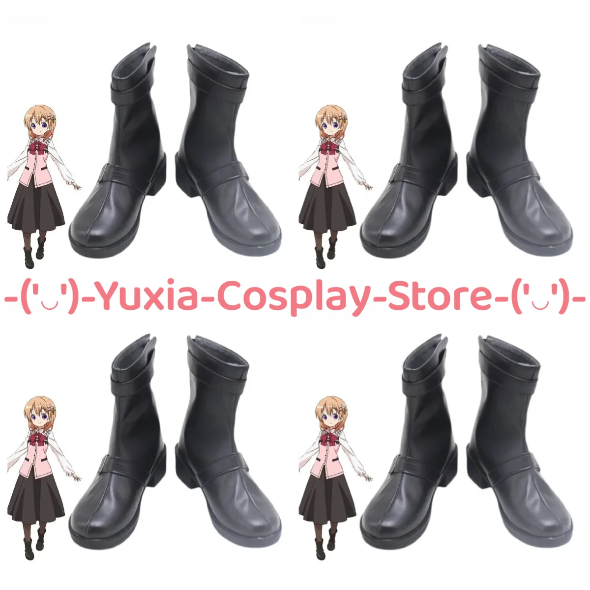 

Yuxiacosplay! Is the Order a Rabbit Hoto Kokoa Cosplay Shoes Character Prop PU Leather Boots Halloween Carnival Party Costume