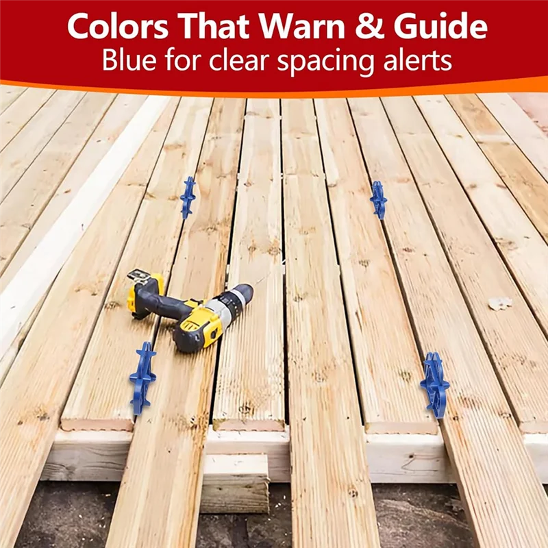 6 Packs 4-In-1 Multi-Size Deck Spacer Tool (5/32In,3/16In,1/4In,5/16In) For Composite,Pressure Treated Decking Board-AS97