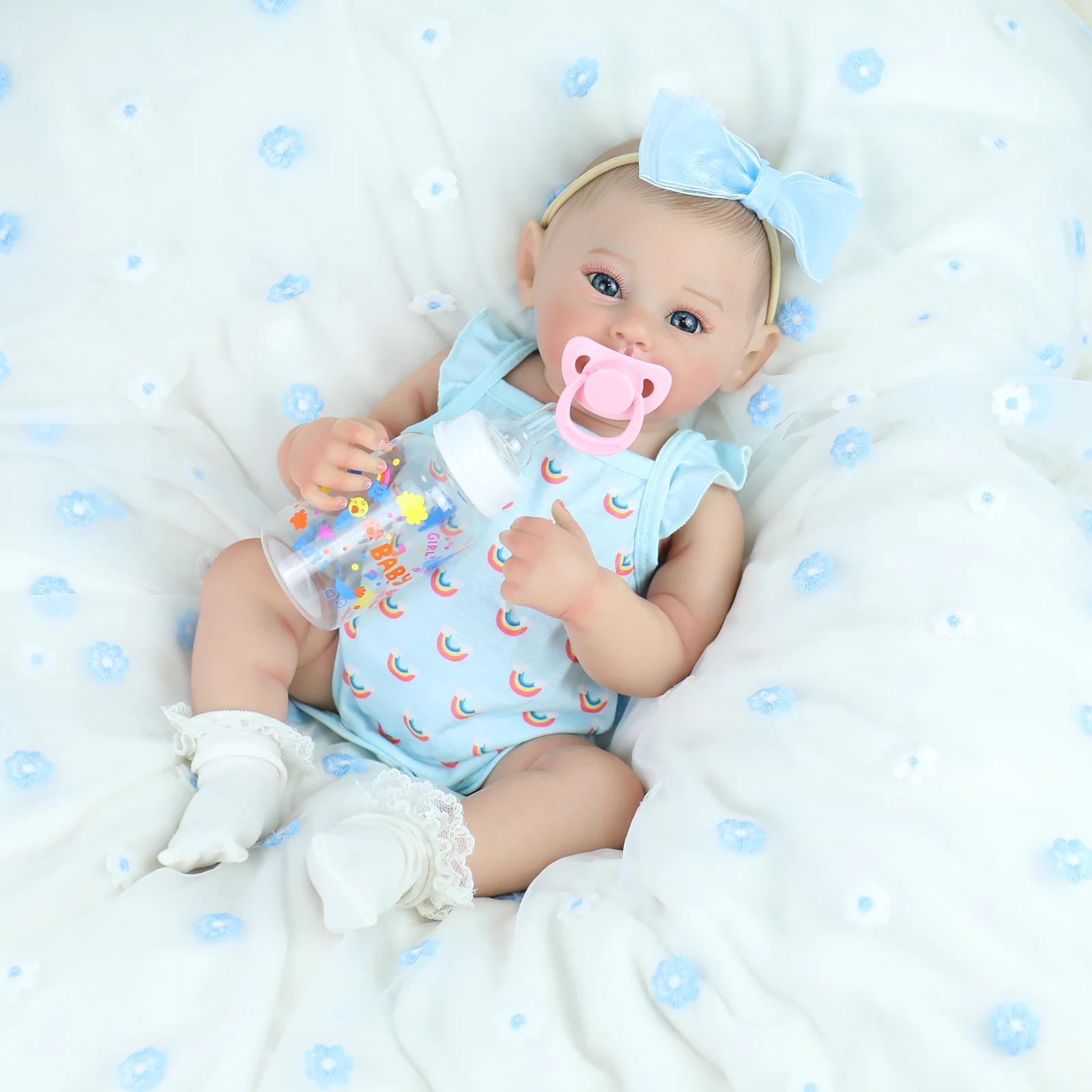 18Inch Reborn Poppen Silicon Vinyl Realistische Babypop Meisje Raven Met 3D Geschilderd Levensecht Haar Bebe Reborn Speelgoed Kerstcadeaus