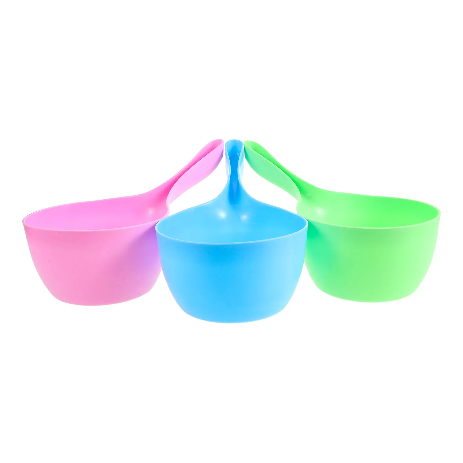 3 pezzi mestolo da cucina in plastica spessa paletta da bagno ergonomica mestolo per acqua domestico per lavare frutta e verdura