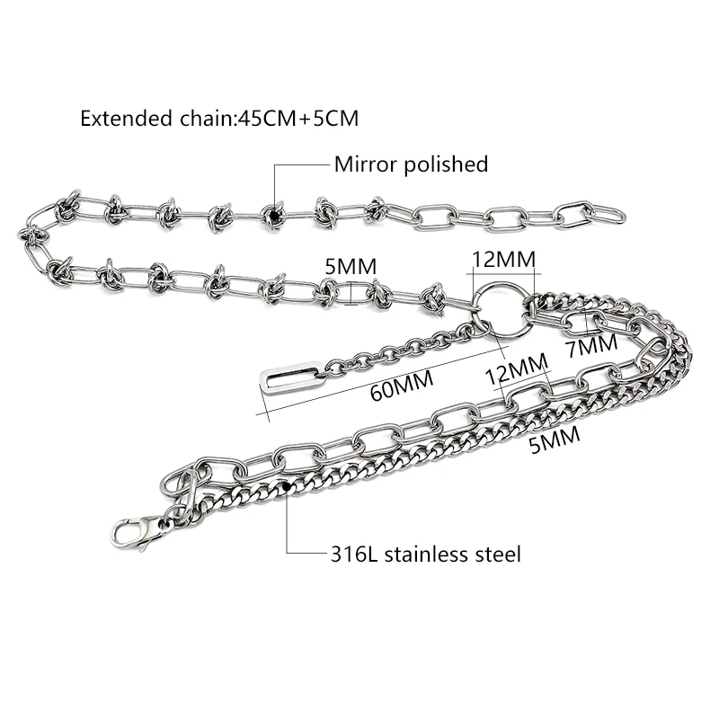 Unique Design Stainless Steel Splice Link Chain Chocker Necklace Bracetel Set Stainless Steel Jewelry Source Factory