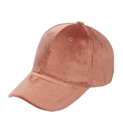 Women velvet Solid color Ladies' autumn and winter warm Baseball Cap