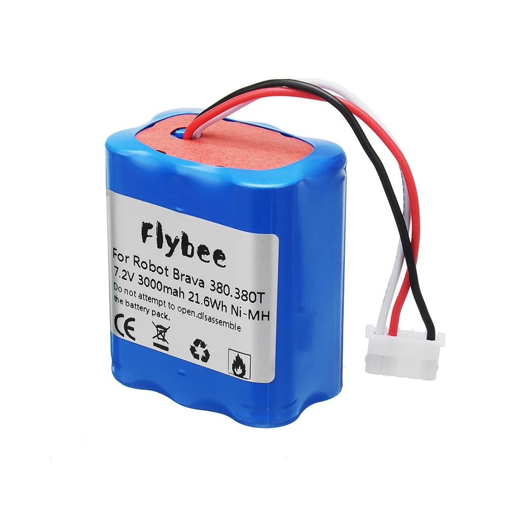 Original 7.2V Battery for iRobot Roomba Braava 380 380T Mint 5200c Ni-MH 2500mah Upgrade 3000mAh 3.0Ah 7.2v Rechargeable battery
