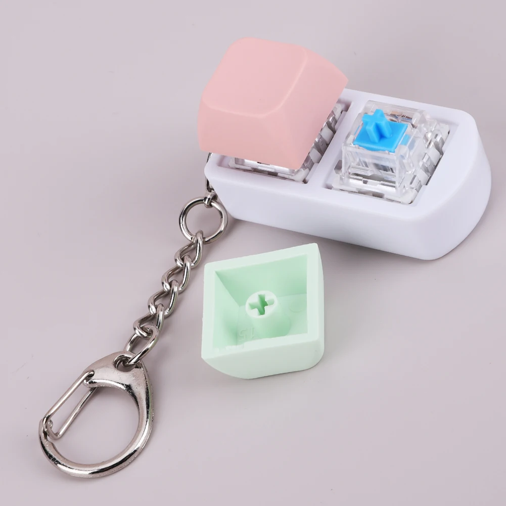 Keyboard Fidget  Key Switch Keychain Shaft Tester 2 Keys Mechanical Keyboard Fidget Button for Adults Anxiety Decompression