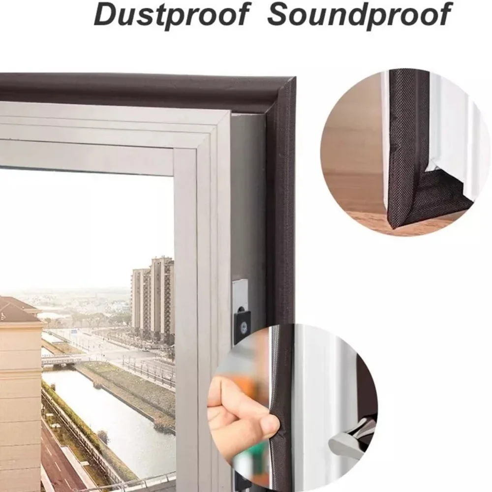 40M Self-Adhesive Window Door Seal Strips Acoustic Insulation Foam Windproof Tape S Type Weather Stripping Door Gap Filler