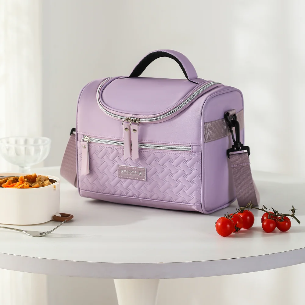 Fashion Insulated Lunch Tote Bag, Lightweight Thermal Food Bag for Office Workers, Portable Leakproof Bento Bag for Work Travel
