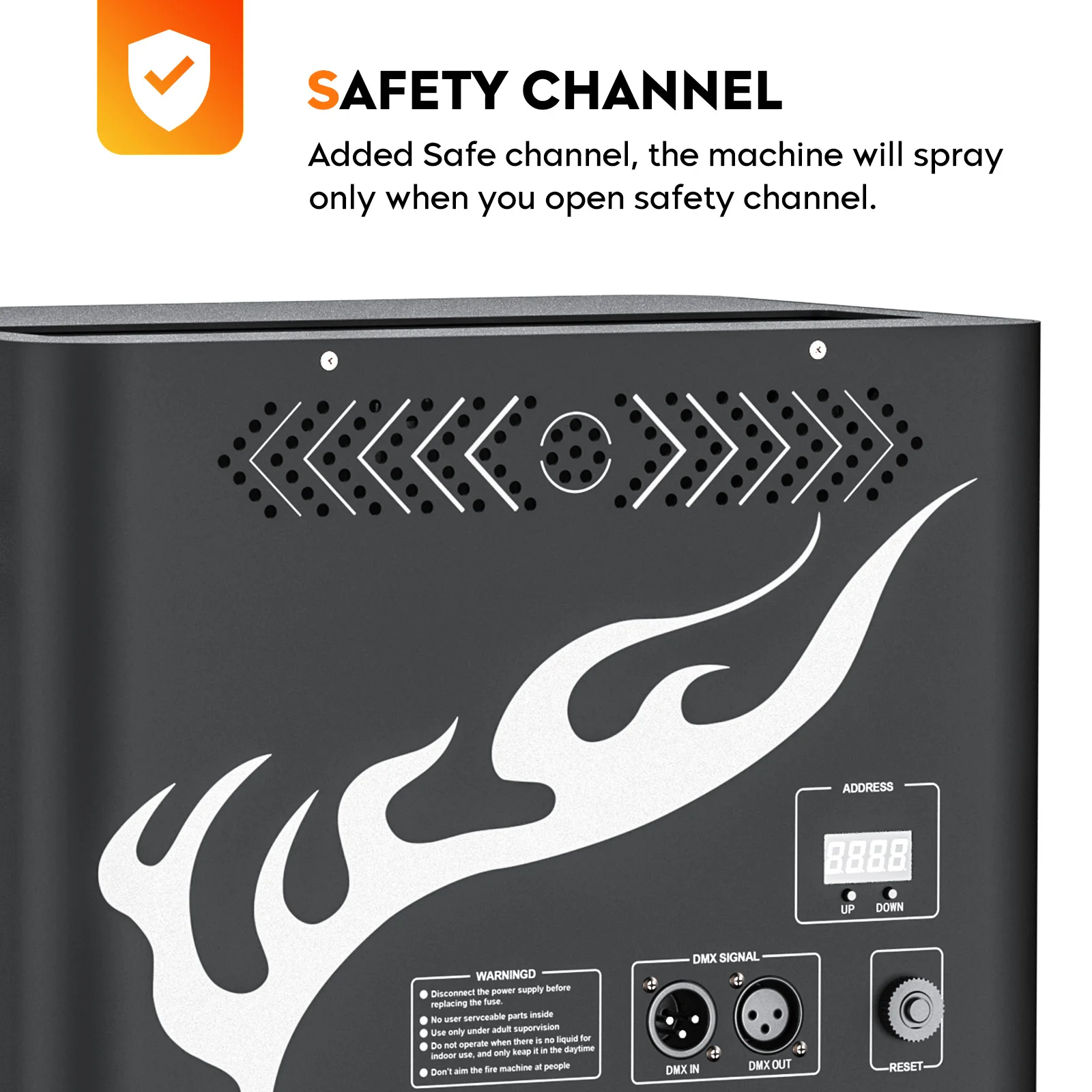 300W Three-headed Real Flame Machine Fire Effect Stage Spitfire Pulse Ignition DMX Fire Thrower for Concert Performance Party