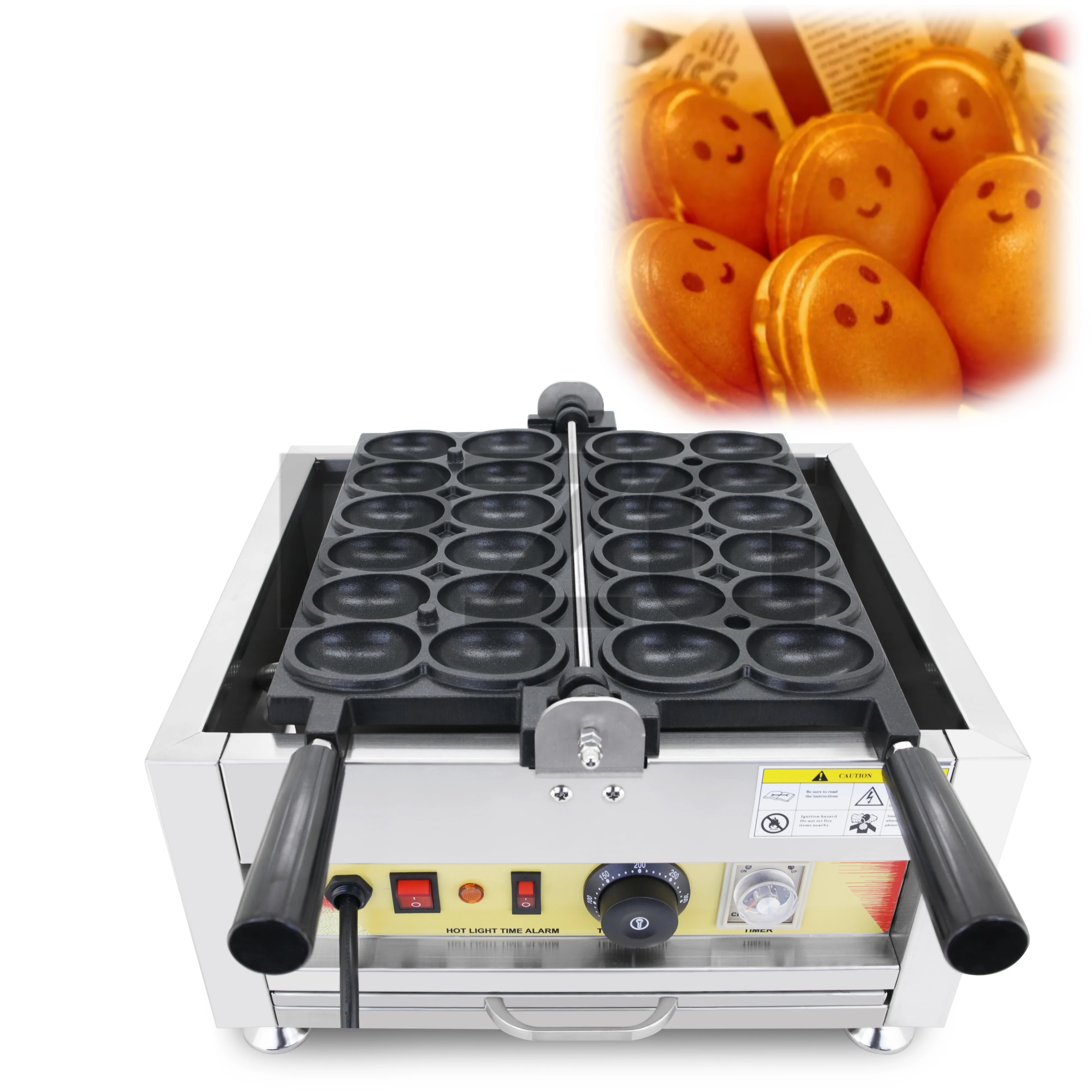 12 Holes Succulent Smiling Face Egg Baking Waffle Maker Electric Smile Goose Egg Shaped Waffle Cake Makers Making Machine