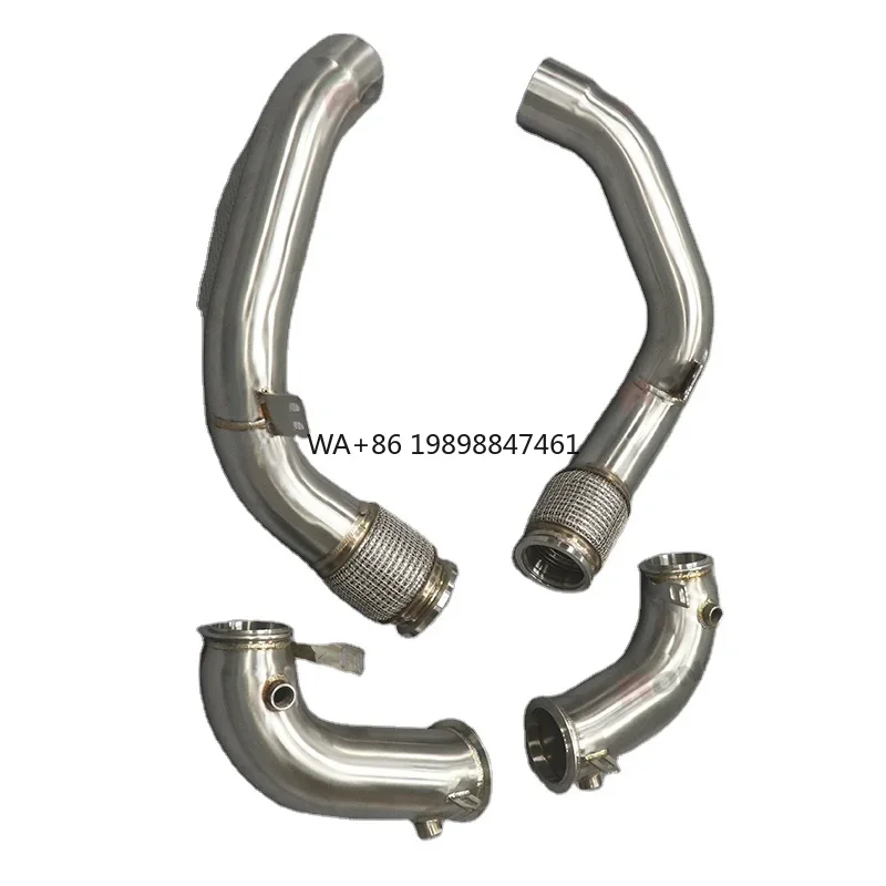 

89-76MM High Performance 304 Stainless Steel Integrated Downpipe for BMW M5 F90 S63B44B 4.4T 2018-2021 Exhaust Pipes